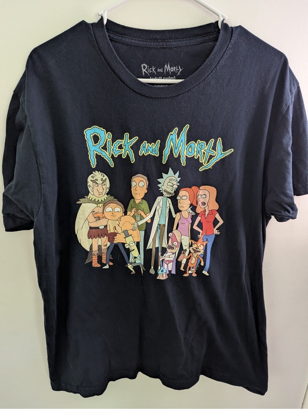 Rick and Morty Adult Swim Graphic T-Shirt Black Size L